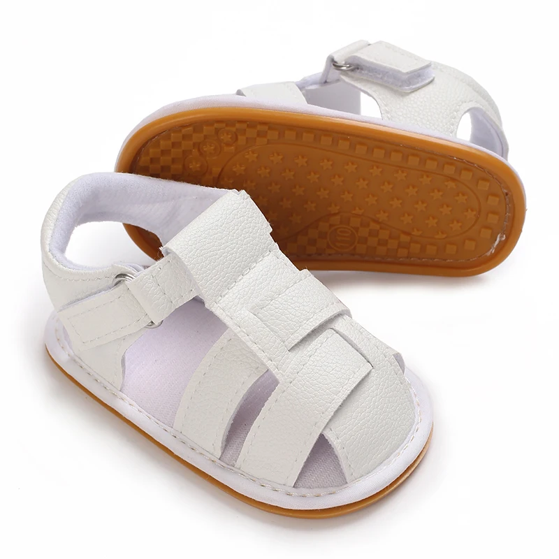 0-18M Newborn Baby Shoes Boys and Girls Summer PU Soft Rubber Sole Anti slip Baby First Step Walking Shoes Baby Sandals