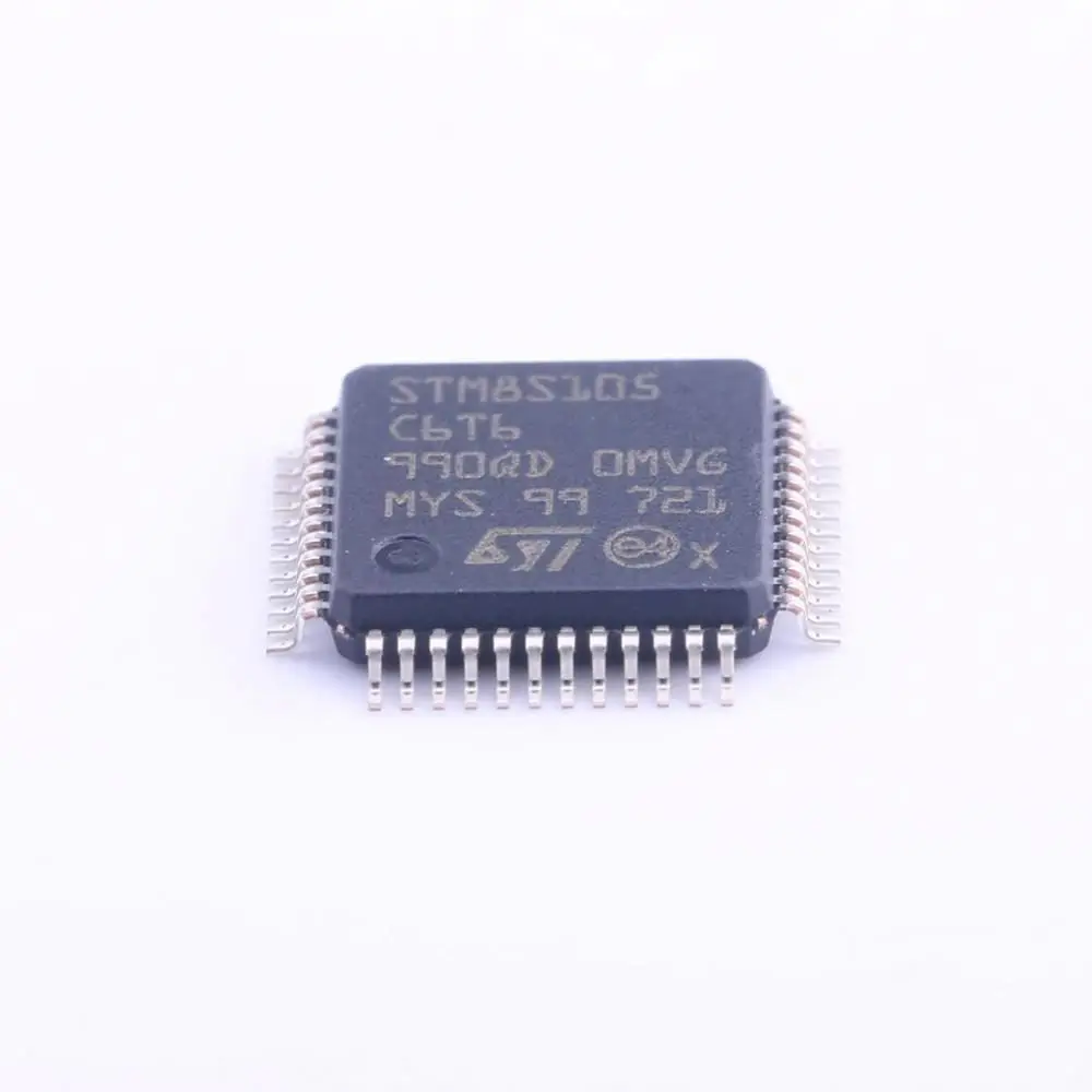 MCU 8-bit STM8S STM8 CISC 32KB Flash 3.3V/5V 48-Pin LQFP T/R - Tape and Reel  STM8S105C6T6TR