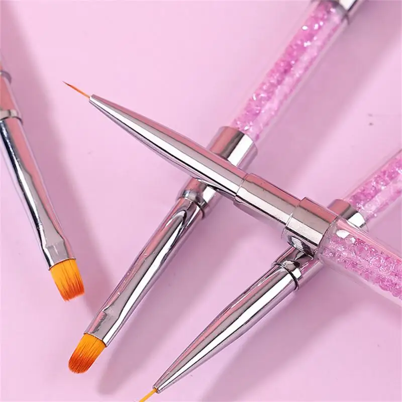 Pull Pen Painted Double Head Nail Brush Paint Pen Engraved Nail Pen Nail Supplies Double Ended Nail Brush Nylon Wool Pull Wire