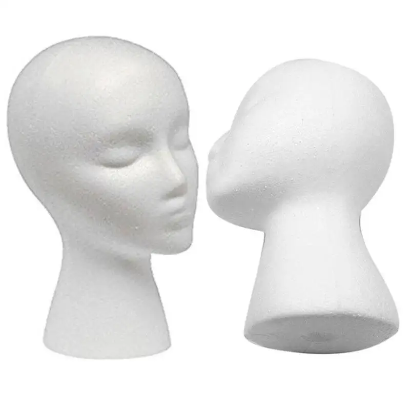 Mannequin Head Model Foam Wig Hair Glasses Display Hat Wig Display Stand Rack Mannequin Manikin Head Model White