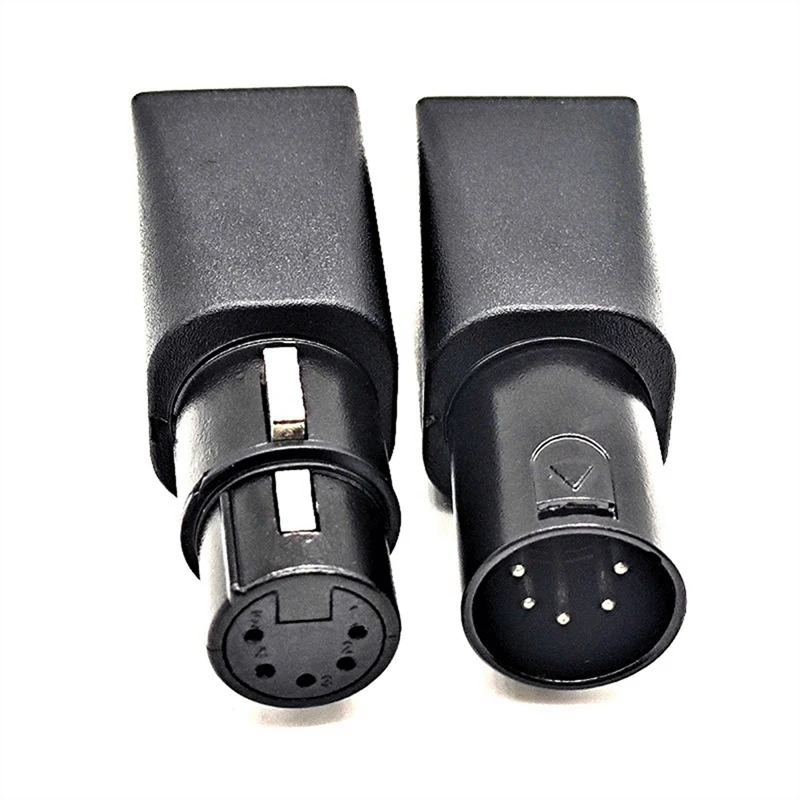 1Pair DMX to RJ45 Connector RJ45 Ethernet to 5 Pin XLR DMX Female & Male Adapter for Audio Video