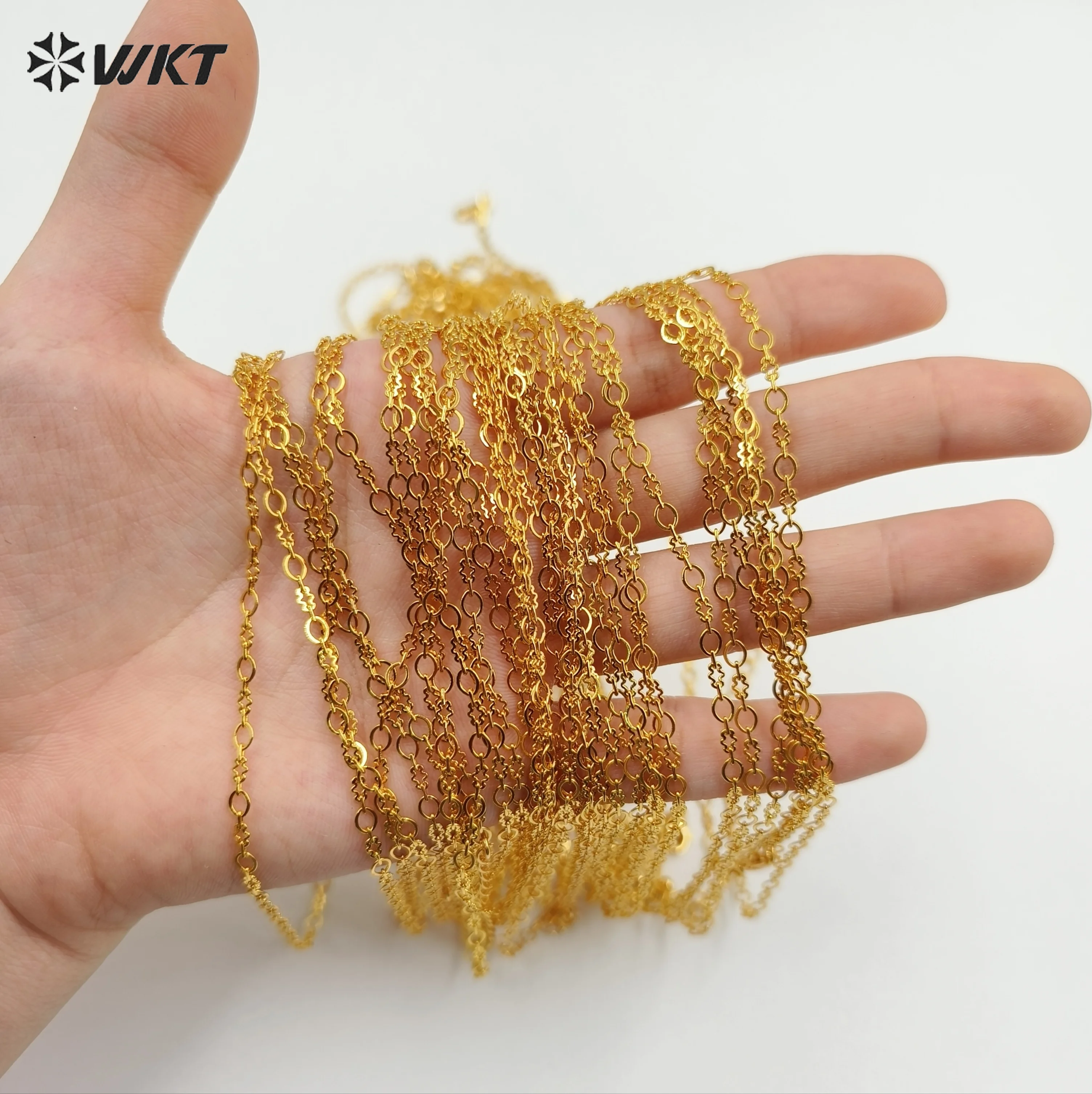 WT-BFN031 WKT Simple Style Small O Chain Yellow Brass With 18k Gold Necklace Party Women Fine Jewelry Gifts Procurement