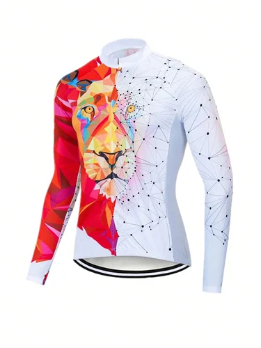 Imagen 2 del producto Camiseta de manga larga de ciclismo para mujer, camisas de MTB, Tops de bicicleta de secado rápido con tira reflectante