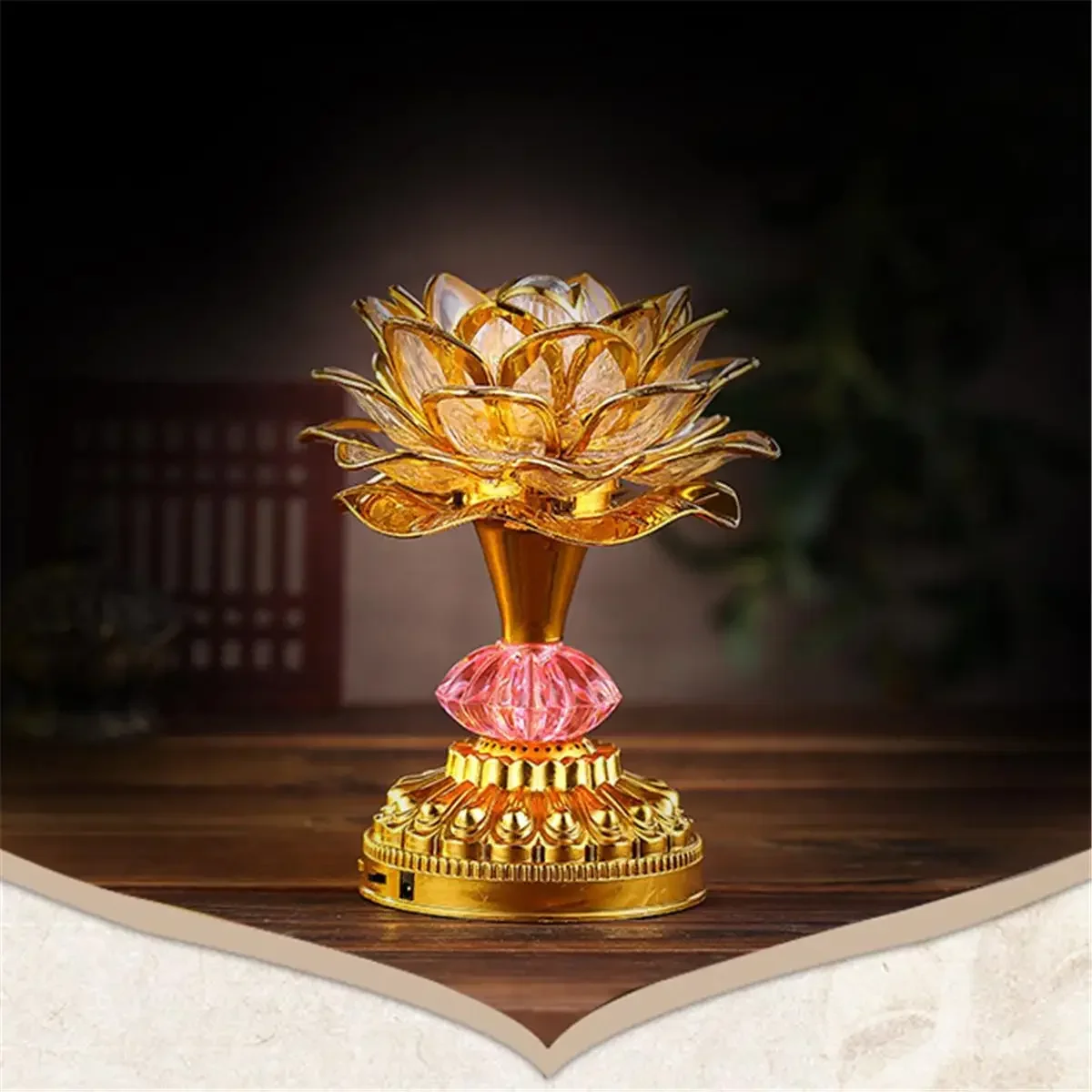 Changing Lotus LED Lamp Buddha Music Machine Decoration Buddhism Song Lotus Buddha Lampe Light