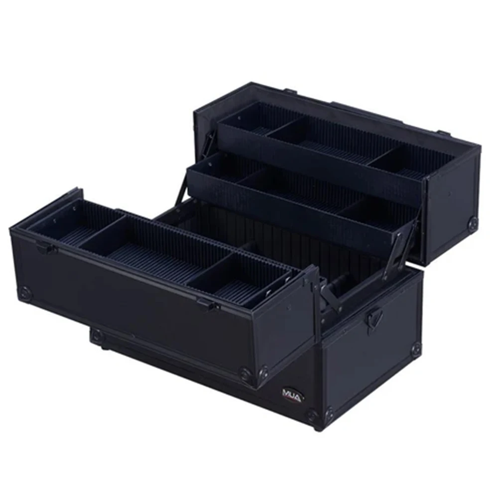 กระเป๋าเครื่องสำอางสำหรับช่างแต่งหน้ามืออาชีพ พร้อมถาดปรับขยายได้ สำหรับใส่ผลิตภัณฑ์ดูแลผิว ผม และแปรง