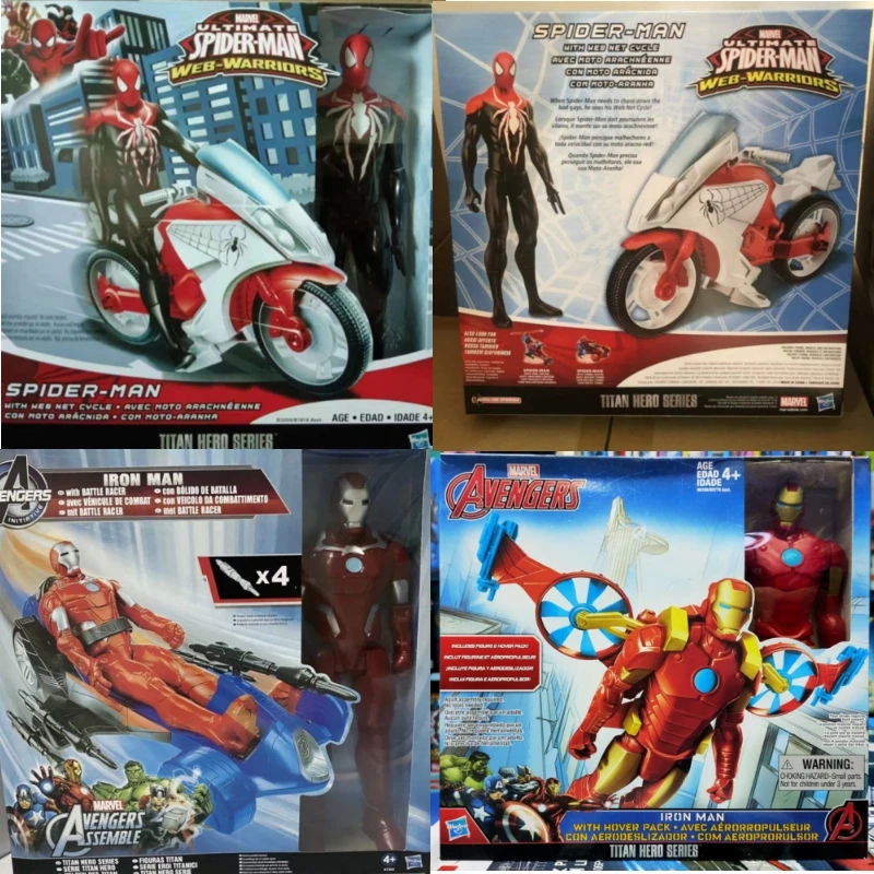 مارول The Amazing Spider-man 2 Spiderman Motorcycle Flying Iron Man Chariot Pvc Super Hero Comic Action Figure Model Toys