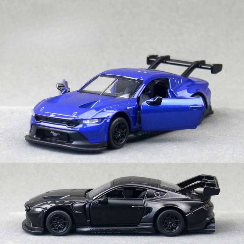 다이캐스트 1:42 포드 머스탱 GT3 레이싱카 합금 모델 어린이 장난감 차량 풀백 미니어처 자동차 컬렉션 홈 데코