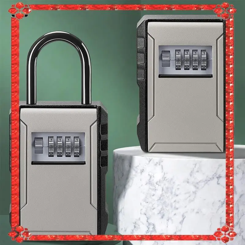 

24-Hour Delivery Large Space Design Password Key Box Gray Car Key Safe Box For Home Apartment Lockbox