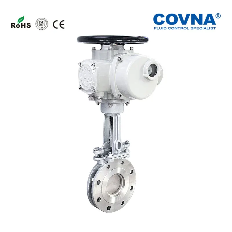 COVNA Automated Gate Valves Flanged Stainless Steel 12 inch Electric Actuator Knife Gate Valve