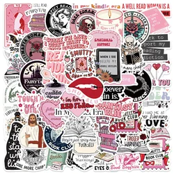 50Pcs  Bright Smut Stickers  Bookish Reading Book DIY Stickers Scrapbooking Phone Luggage Skateboard Waterproof Decals