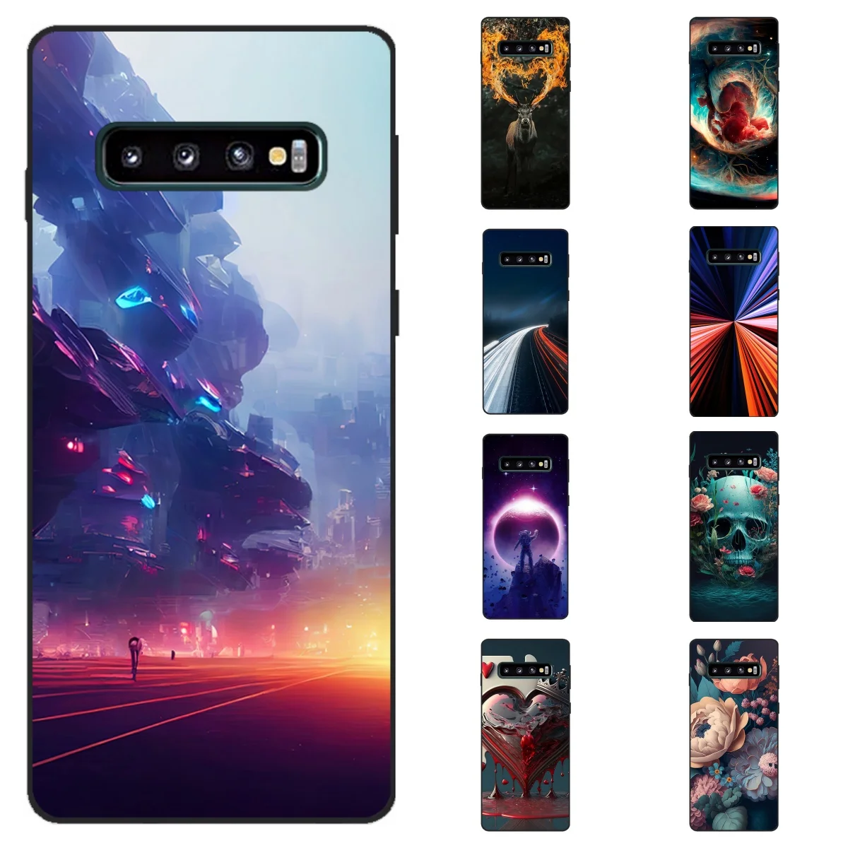 삼성 갤럭시 S10 S10E S 10 s10 플러스 폰 케이스 백 쉘 삼성 S10 플러스 케이스 블랙 범퍼 tpu 소프트 실리콘 커버