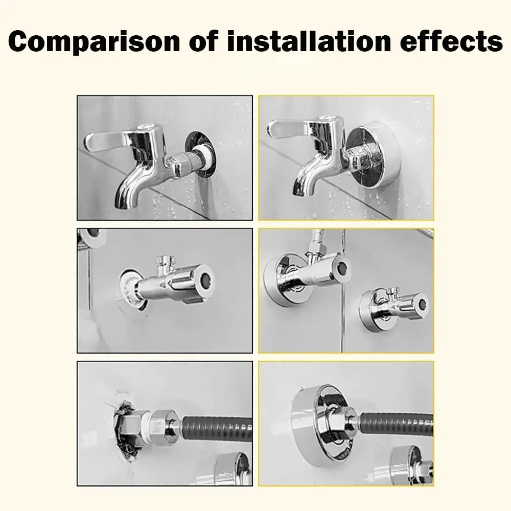 Useful ABS Shower Faucet Cover Plating Adjustable Pipe Wall Covers Wall Flange Faucet Accessories Kitchen