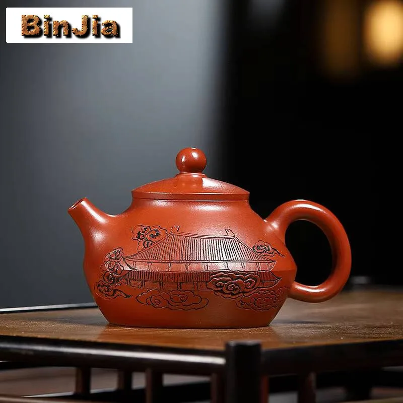 

100 мл элегантные фиолетовые глиняные чайники Исин, горшок ручной работы с необработанной рудой, грязевой чайник Дахунпао, китайский чайный сервиз Цзыша, коллекция церемоний