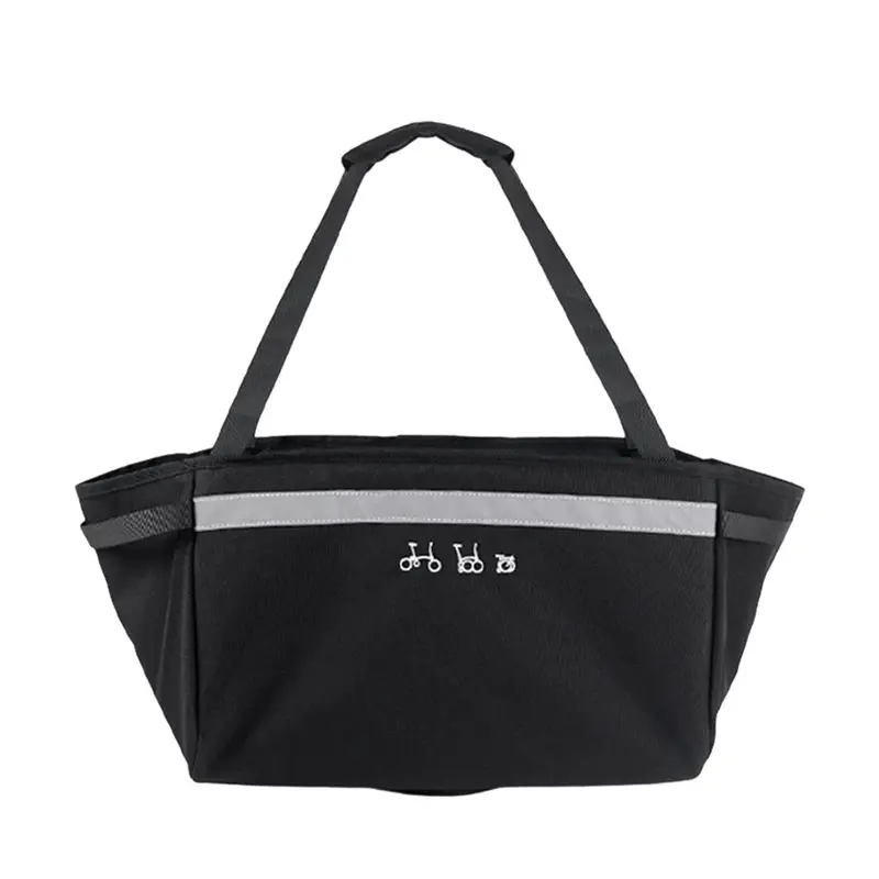 

AA75-For Brompton Folding Bike Front Storage Bag With Bracket, Vegetable Basket And Internal Support Bracket Included