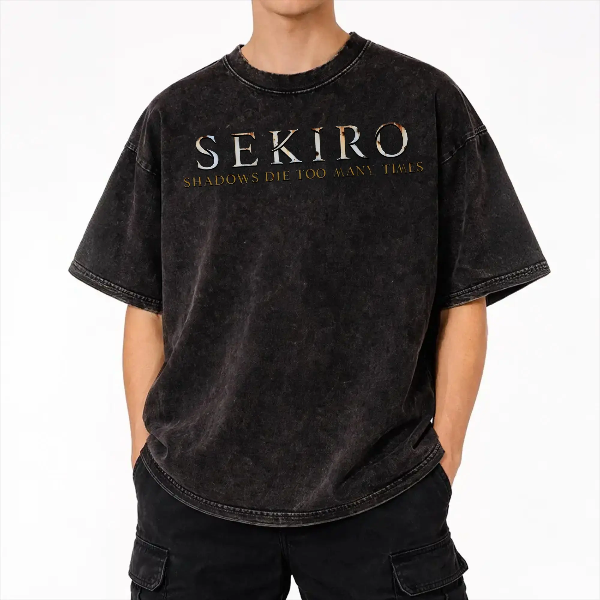 Summer Sekiro: Shadows Die Twice Washed Shirts Merch Harajuku T-Shirt  for Men Women Tees