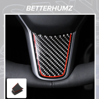 For Tesla Model Y Model 3 2018-2023 Car Interior Steering Wheel Frame Sticker Carbon Fiber Trim Tuning Decoration Accessories