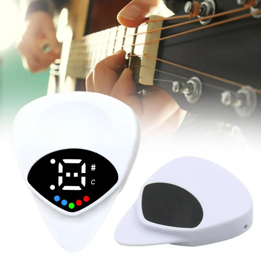 Portable Guitar Pick & Tuner Combo, 2-in-1 Functionality With Guitar Pick, Folk Guitar & Ukulele Tuner, 12-Tone Equal Temperamen