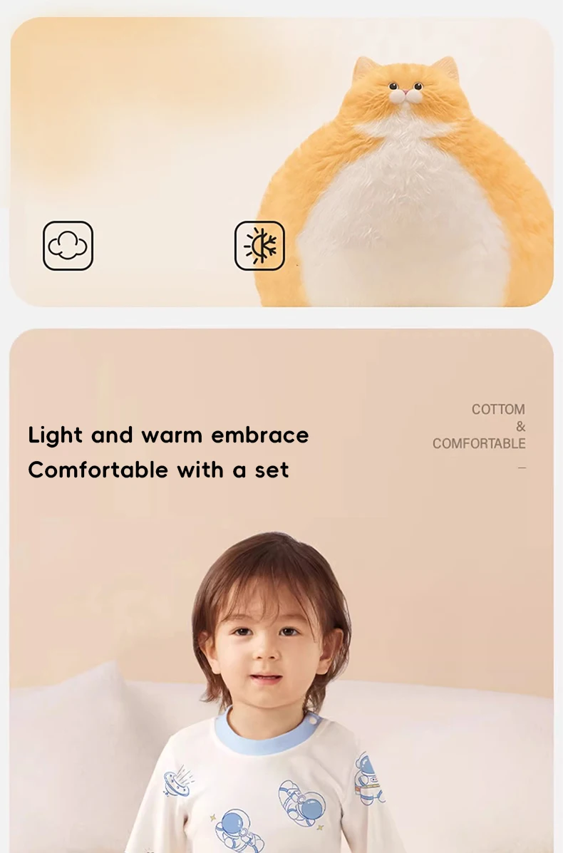 AIBEDIAL Baby-Pyjama-Set für Jungen, Herbst und Winter, langärmelig, hoch tailliertes Outfit, weicher Boden, Unterwäsche, zweiteilige Nachtwäsche für Kleinkinder – Detail 2