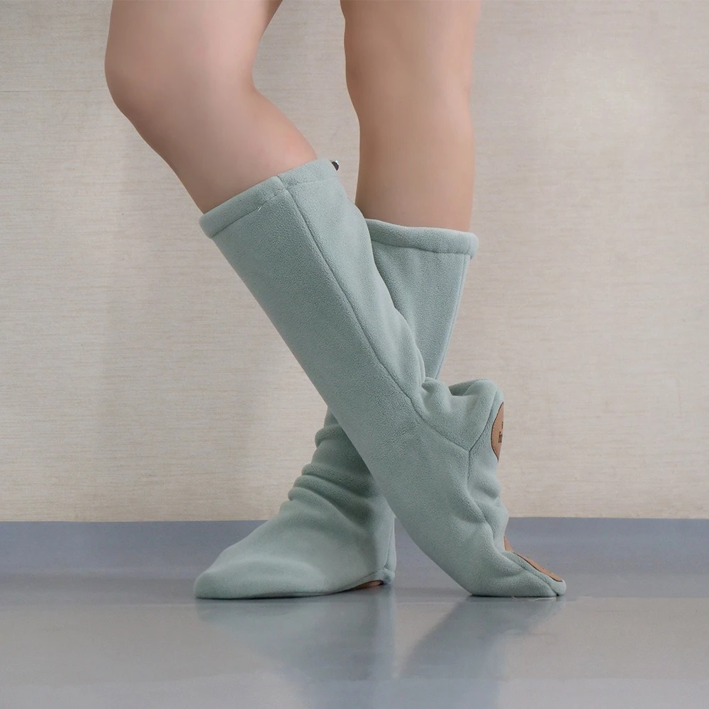 Women Warm Ballet Boots Warm Plush Boots Thermal Dance Boots Warm Up High Top Ballet Shoes Training Shoes for Winter