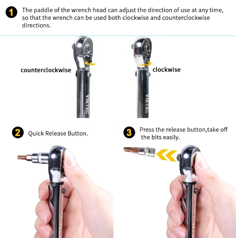 8PC 10-60N.M 72-Tooth Bike Torque Wrench 3/8 Set