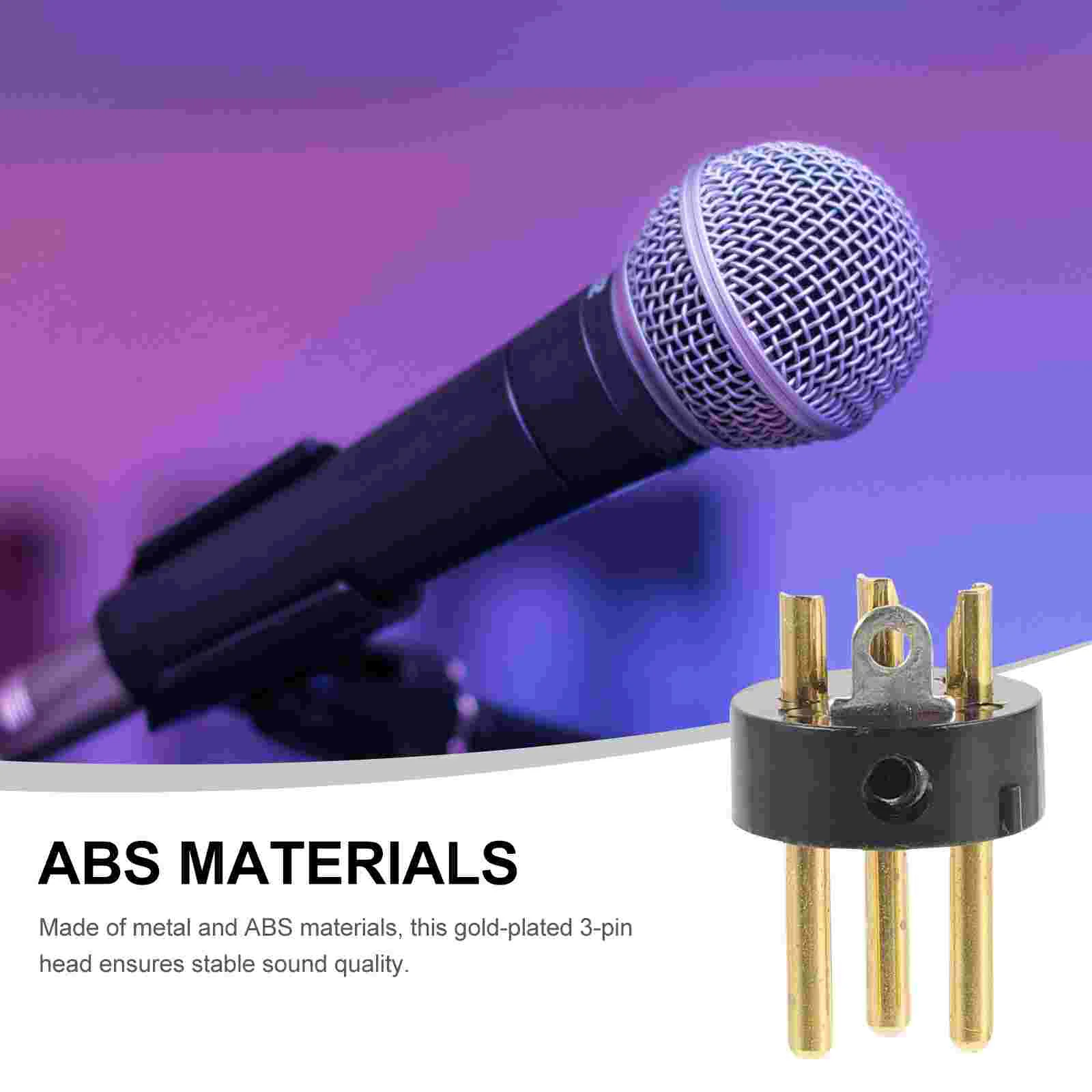 10 Pcs Male XLR Accessories Gold-plated 3-pin 10pcs Connector Microphone Audio Adapter Plug Three-core Cable