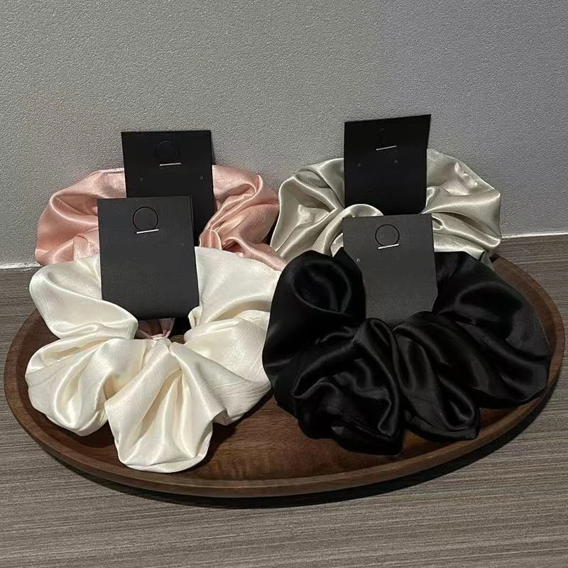 Koreanischer Einfarbiger Satin-Haargummi Weicher Elastischer Großer Satin-Haargummi Elegante Pferdeschwanz-Haarbänder Haaraccessoires für Frauen