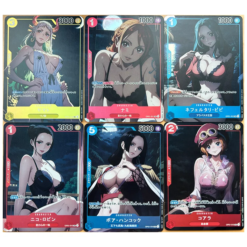 Anime Goddess Story Rare DIY Stamping Refractive Flash Cards Nami Hancock Perona Toys for boys Collectible Cards Birthday Gifts