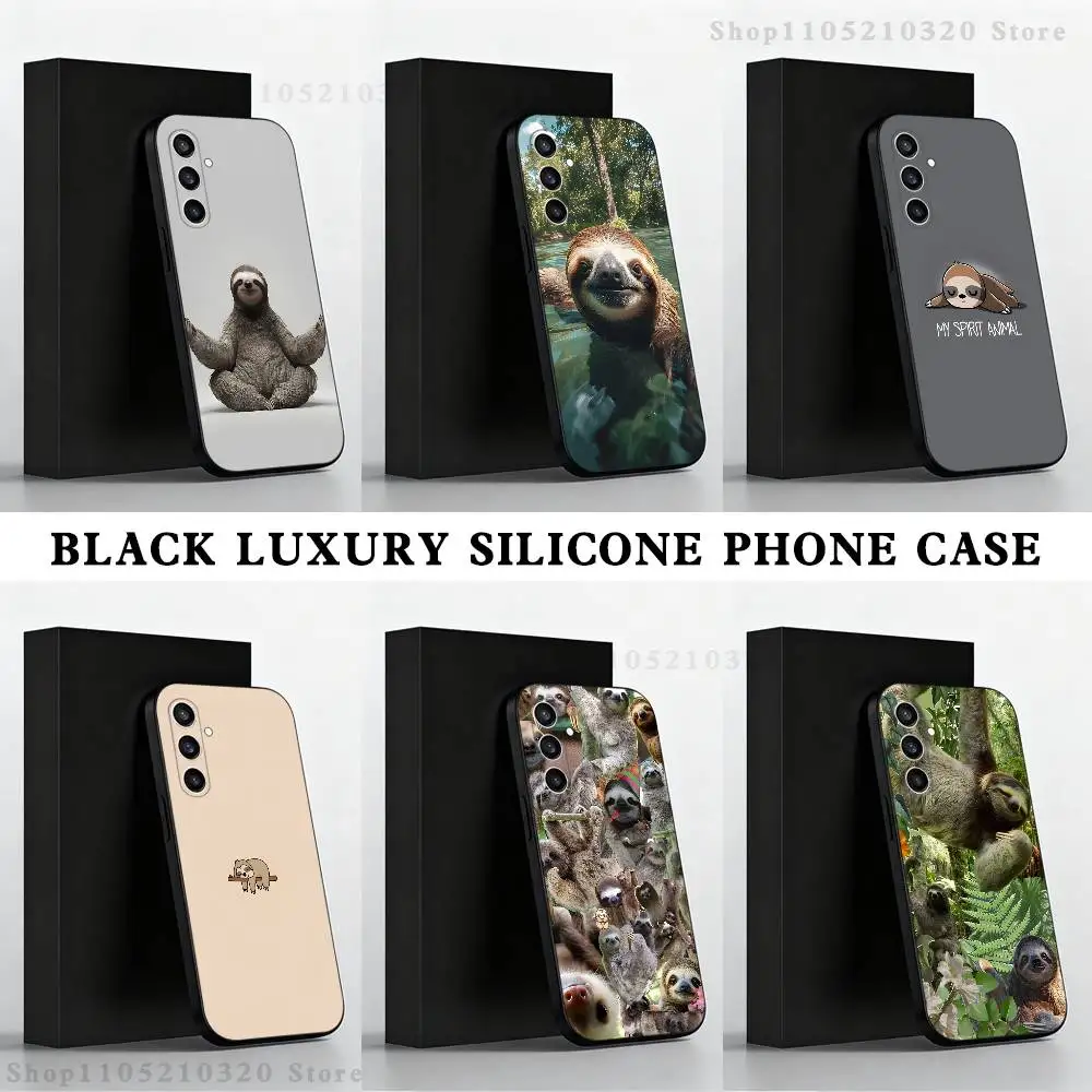 

Animal Cute Sloth Phone Case For Samsung S25,S24,S21,S22,S23,S30,Ultra,S20,Plus,Fe,Lite,Note,10,9,5G Black Cover