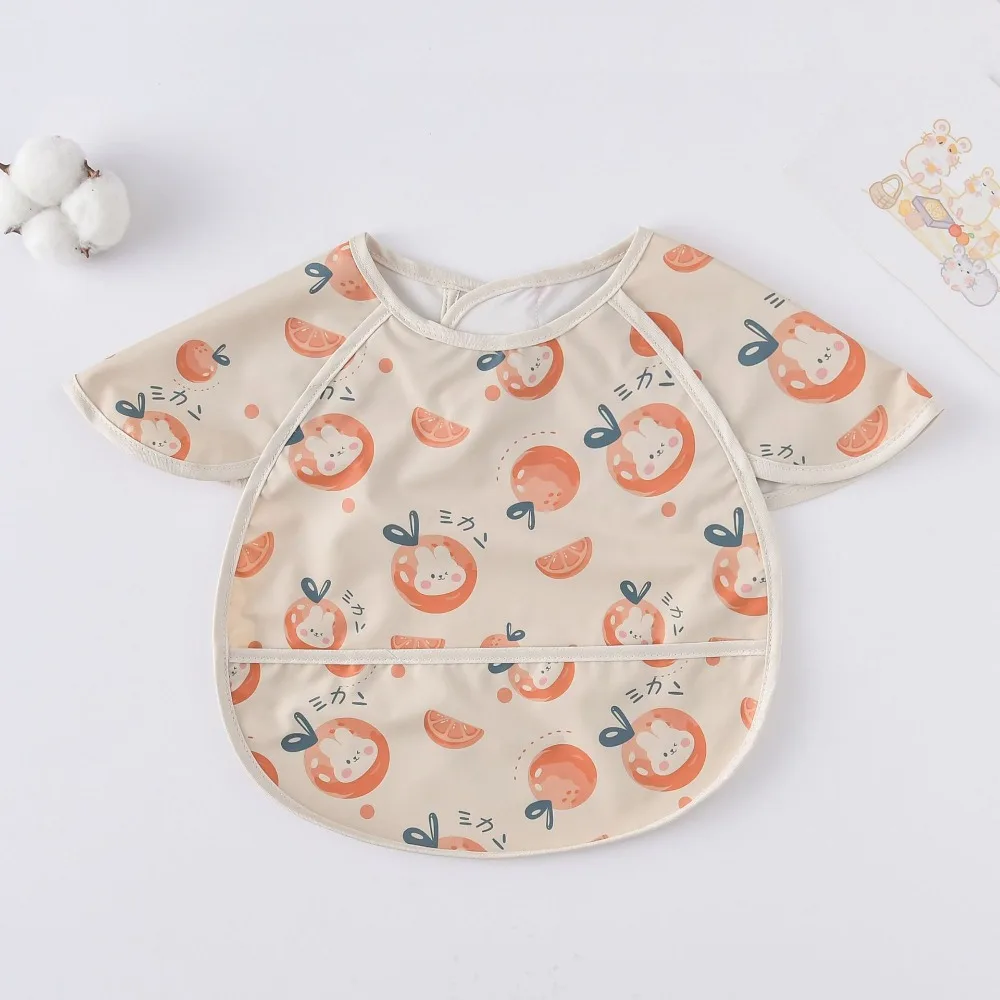 

Rice Bag Waterproof Baby Bibs Short Sleeve Soft Burp Cloth Sleeveless Dirt Proof Bandana Bibs Eating