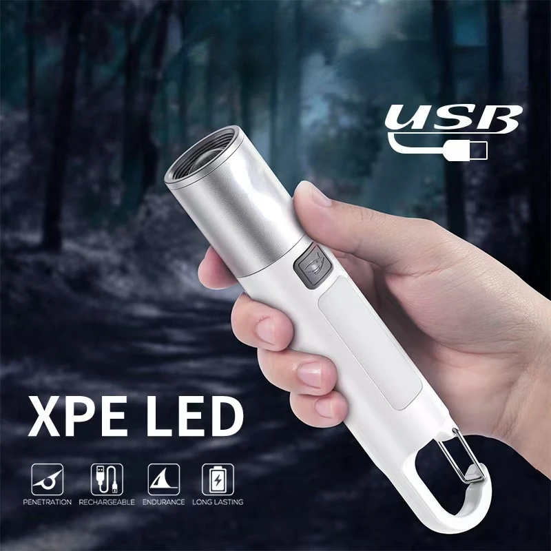  Outdoor Flashlight Portable Strong Light Variable Focus with Floodlight Side Lights Mini Flashlight Lamp High Brightness