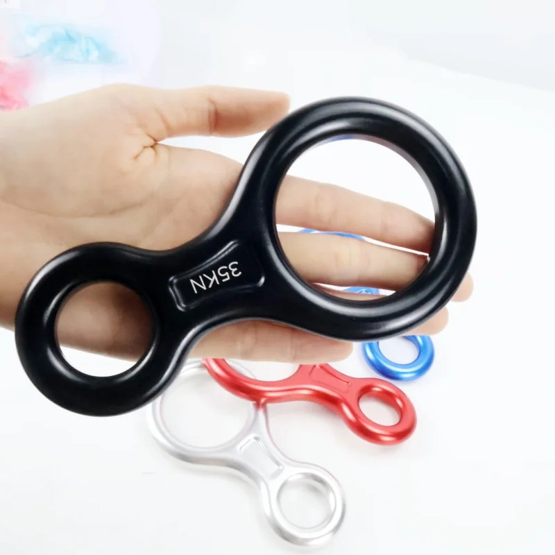 Rock Climbing Descender 35KN Figure 8 Word Rope Descender Climbing Ring Downhill Eight Ring Gear Climbing Device Equipment
