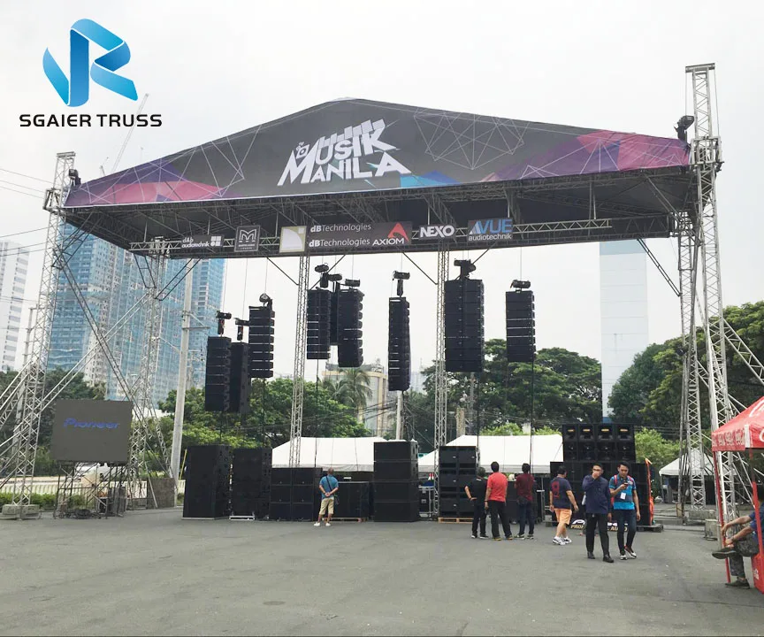Aluminum Movable Trusses Elections,hanging Lights/compatible Performing Stage Truss Roof Can Block The Sun And Rain
