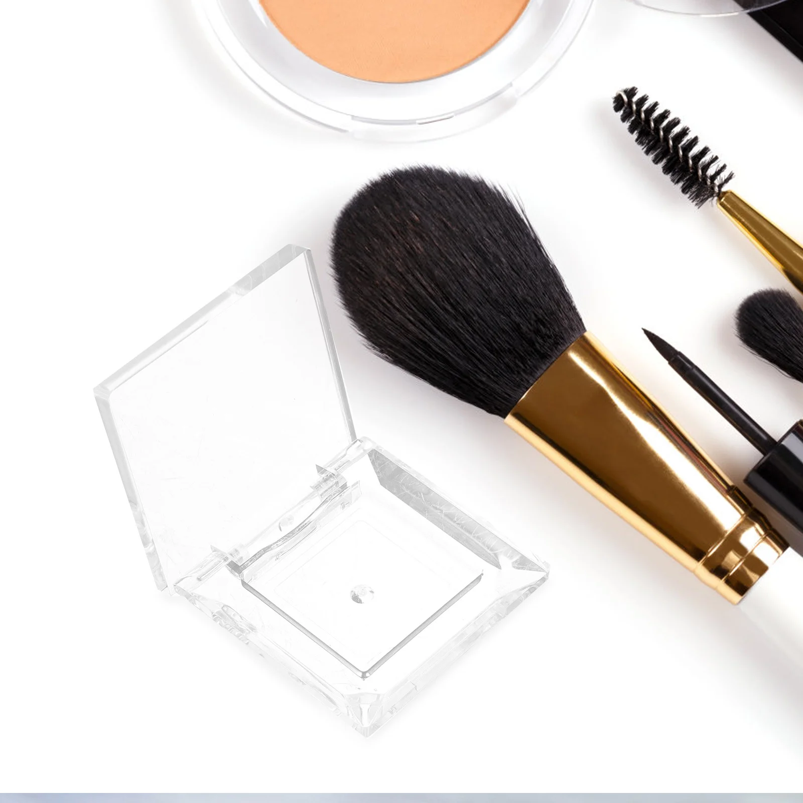 

2Sets Empty Eyeshadow Box Refillable DIY Palette Compact Travel Makeup Container for Cream Blush Highlighter Pan Organizer