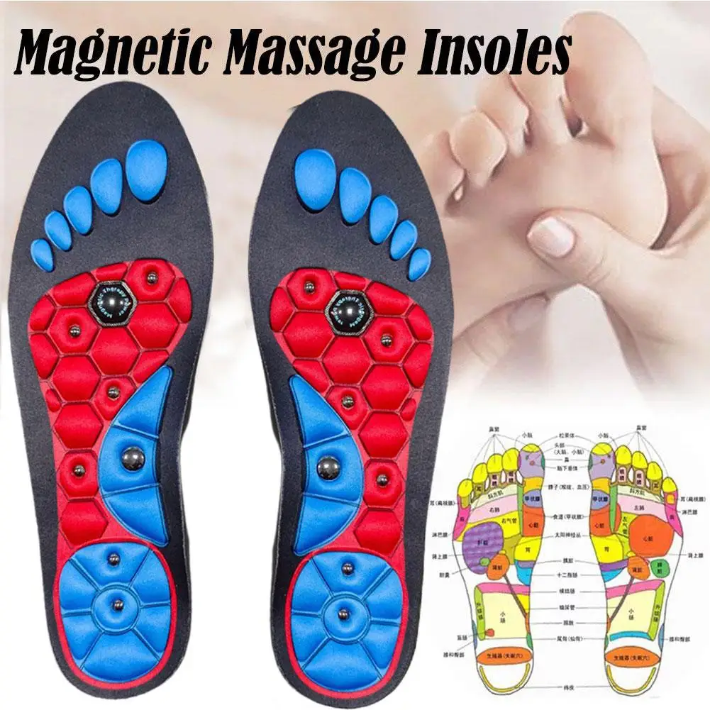 

1 Pair Acupressure Foot Insoles Orthopedic Gel Magnetic Shoe Inserts Magnet Technology Support Insole For Men Women M3g0