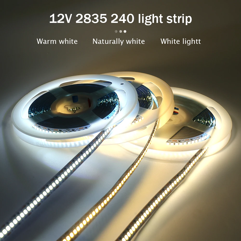 5M LED Strip Light DC 12V 2835 240LEDs/M เทป Led แถบความหนาแน่นสูงกันน้ำ LED Light Strip สำหรับตกแต่งบ้าน