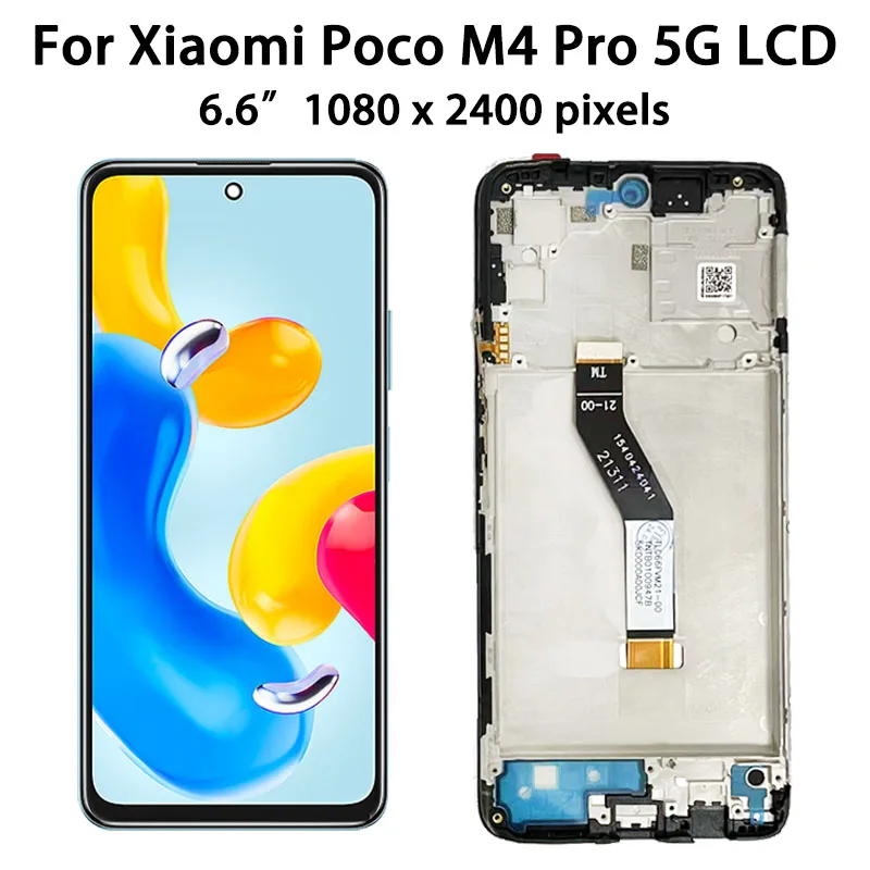 6.6\'\' High Quality For Xiaomi Poco M4 Pro 5G LCD Display Touch Screen Panel Digitizer For Pocophone M4Pro 5G LCD 21091116AG