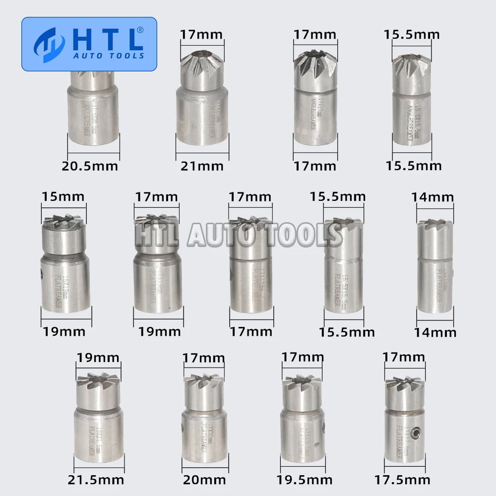 Injector Remover 17Pcs Diesel Injector Seat & Cleaner Carbon Remover Seat Tools Cutter Milling Cutter Set Universal Car Tool Kit