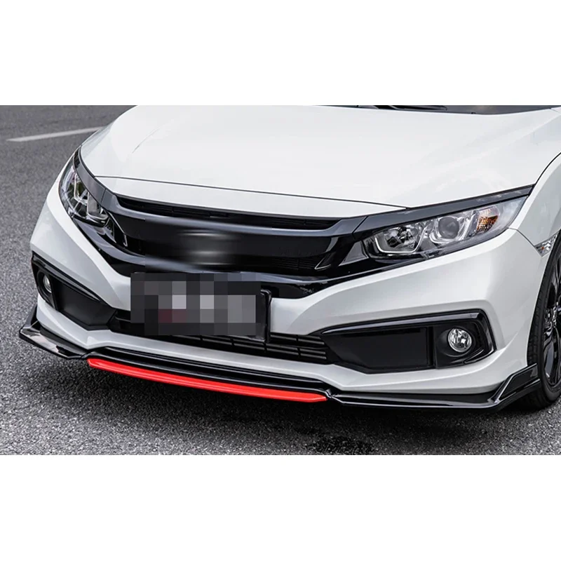 

New！ Front Bumper Spoiler For Honda Civic Sedan 2012 - 2019 Carbon Surface Protector Plate Lip Body Kit Chin Shovel