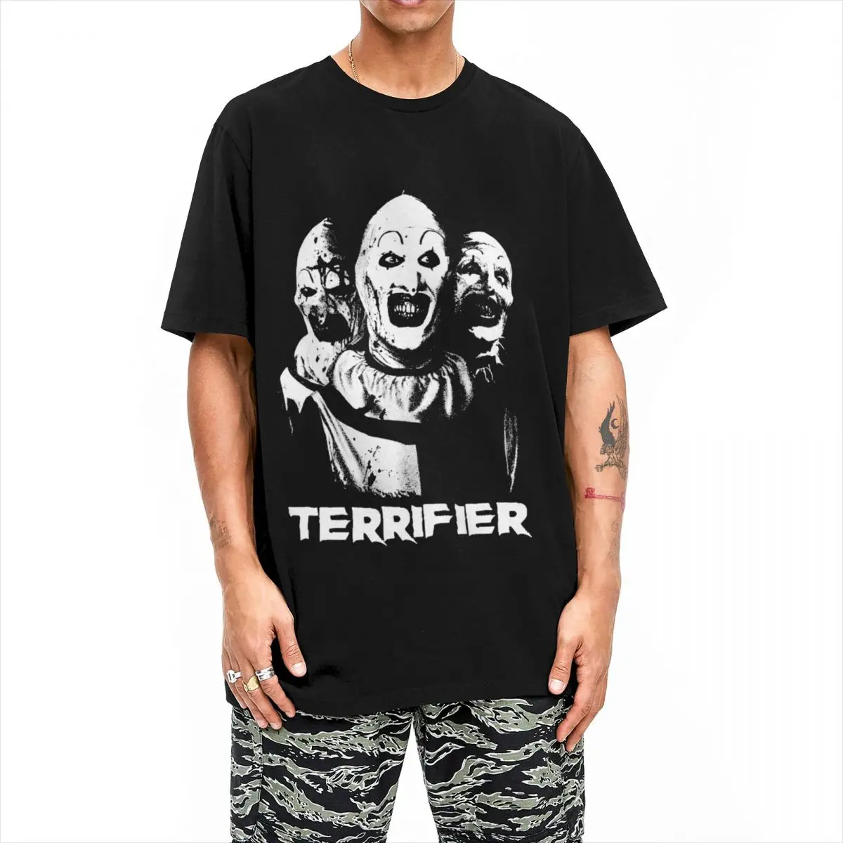 Terrifier Clown Horror Movie T Shirt Men Women\'s 100% Cotton Novelty T-Shirts O Neck Tees Short Sleeve Clothing Printed