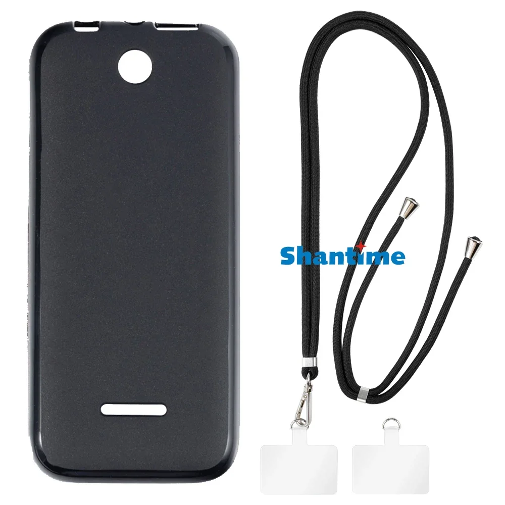 Suitable for Nokia 225 2014 Case + Ajustable Neck/Crossbody Lanyards and Spacers, Silicone TPU Cover