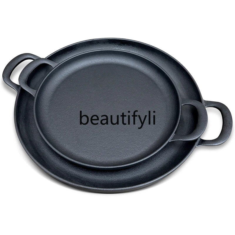 Nine Cast Pancake Fruit Pot Multigrain Pancake Pot Gripper Gas Stove Flat Bottom Pancake Fruit Tool Cast Iron Pot