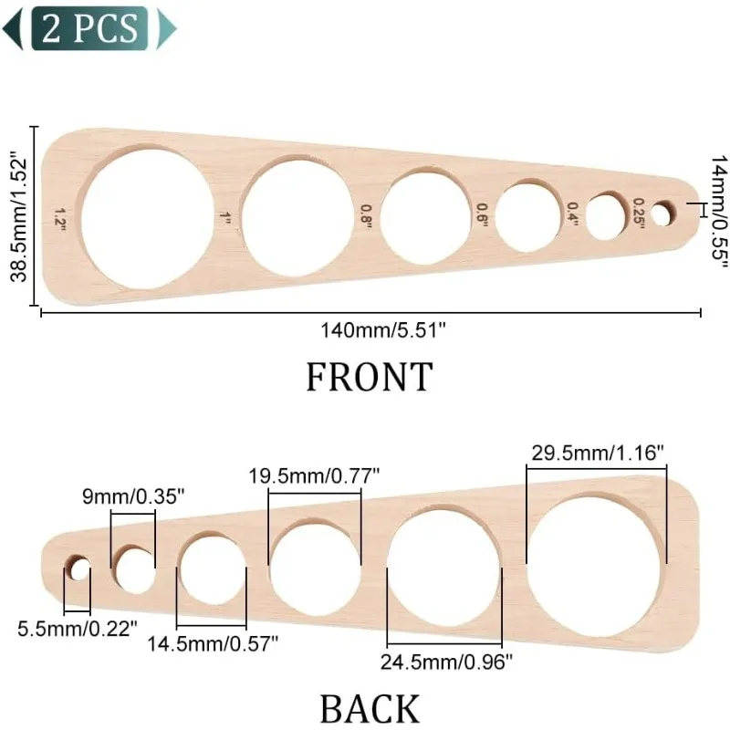 Auxiliary Tool for Attaching Safety Eyes and Washers Wood Safety Eyes Insertion Tool Amigurumi Craft Eyes Tool Eyeball Gauge