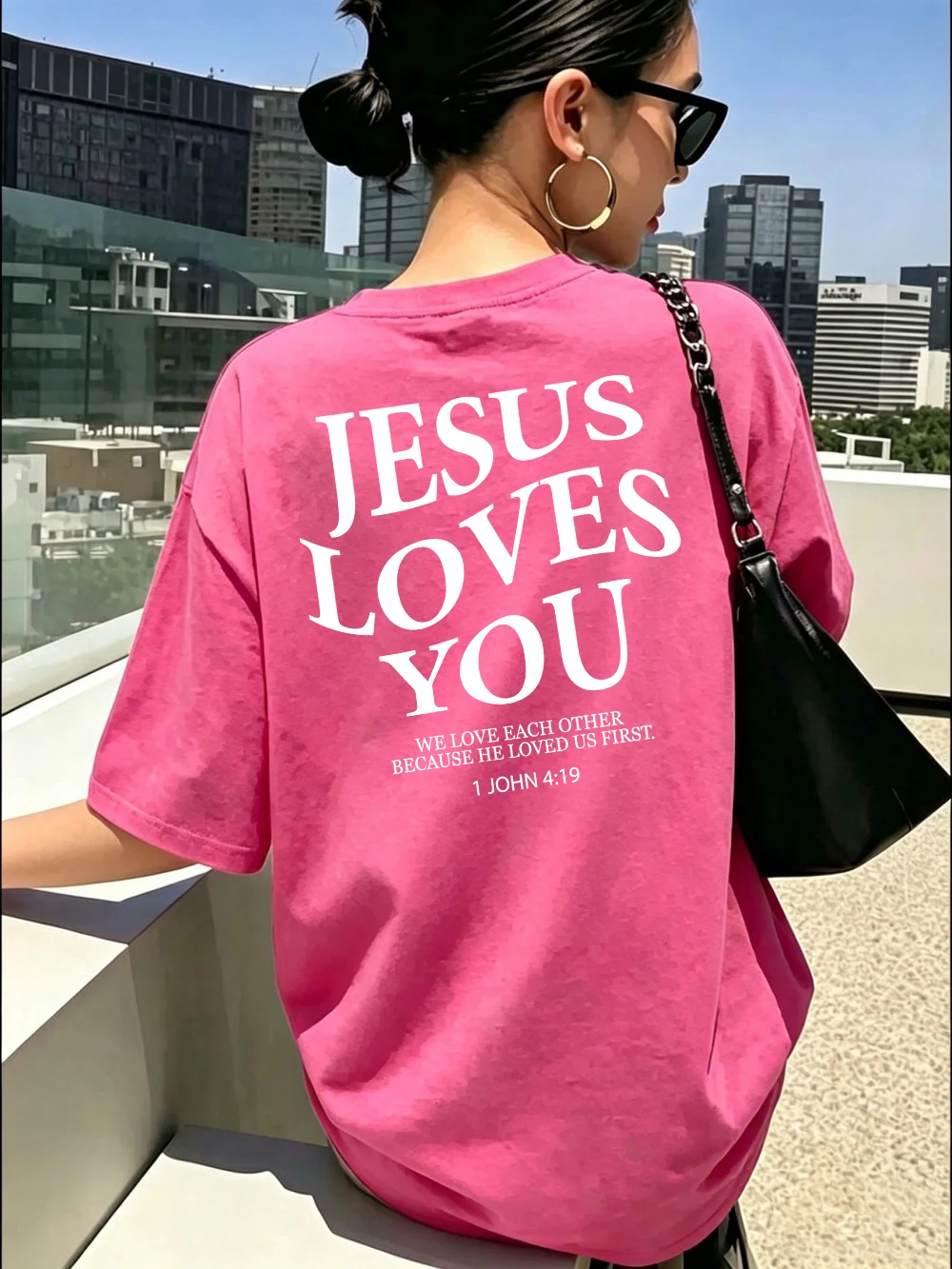T-shirts d'été en coton pour femmes, imprimé avec inscription « Jésus t'aime », manches courtes, confortables, doux, col rond, vêtements de vacances pour femmes