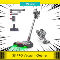 Maircle S3 Pro Cordless Vacuum Cleaner, with Store and Charge 2-in-1 Dock, 70min Runtime, 35kPa Power Suction, Green LED Headlig