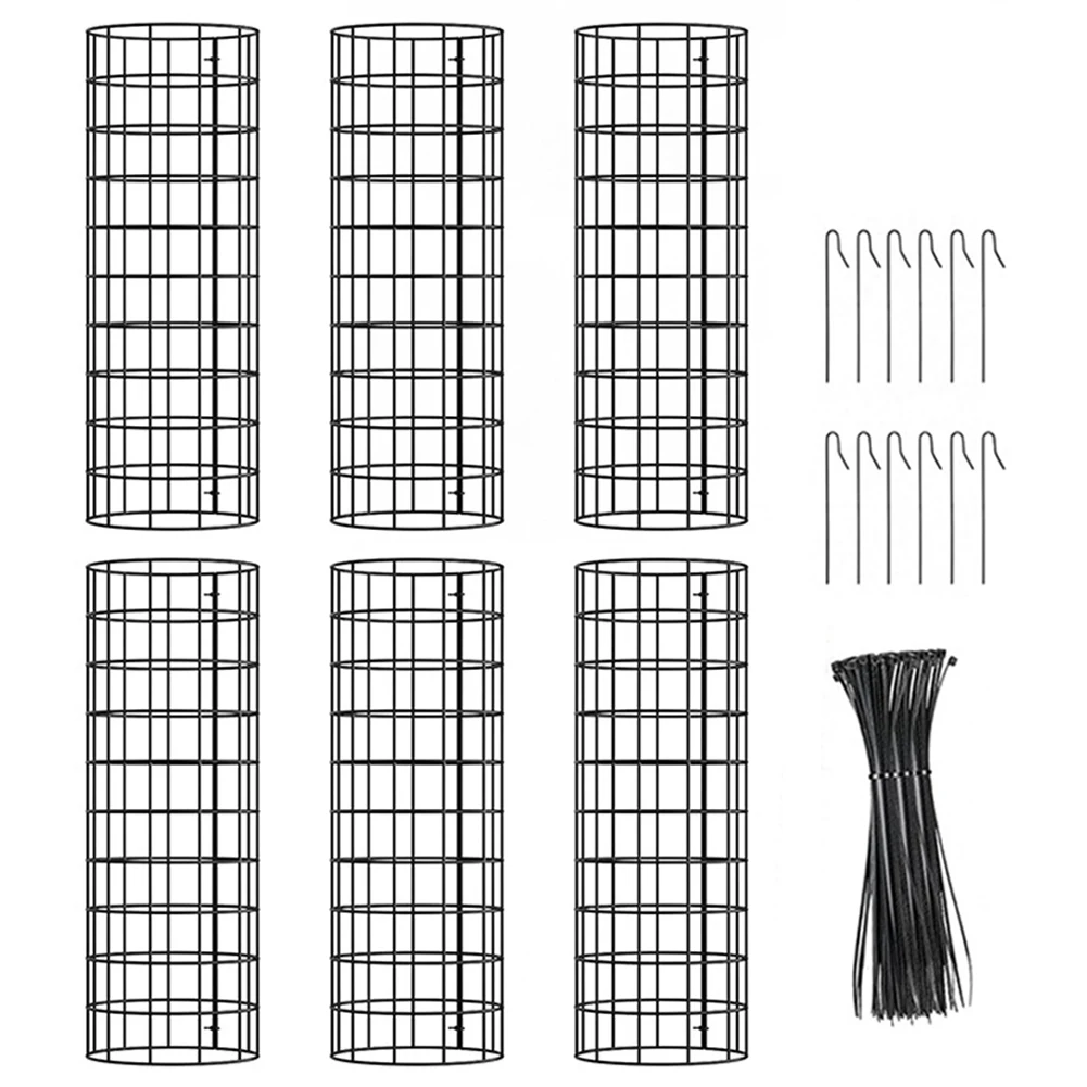 6 Pk Tree Trunk Protector Enhanced Tree Trunk Protection Guards With Metal Stakes Easy-Installation Iron Tree Trunk Protector