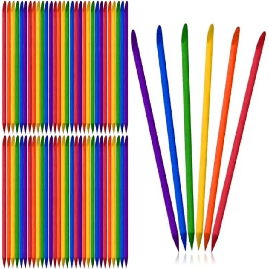 150 Pieces Colorful Wooden Stylus for Scratch Art Tools, 6 Colors Wood Scratch Stick Heavy Duty Stylus Bulk Nail Sticks for DIY