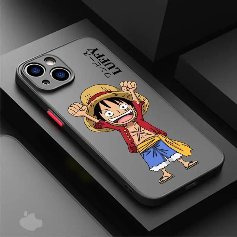 Anime One -Piece Case For Apple iPhone 14 13 15 11 12 Pro 7 XR X XS Max 8 Plus 6 6S SE 2022 14Pro Matte Phone Funda