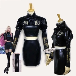 Game LOL Ahri KDA The Baddest Cosplay Costume Wig Ears Anime The Nine Tailed Fox Sexy Woman Outfit Halloween Black Uniform Suit