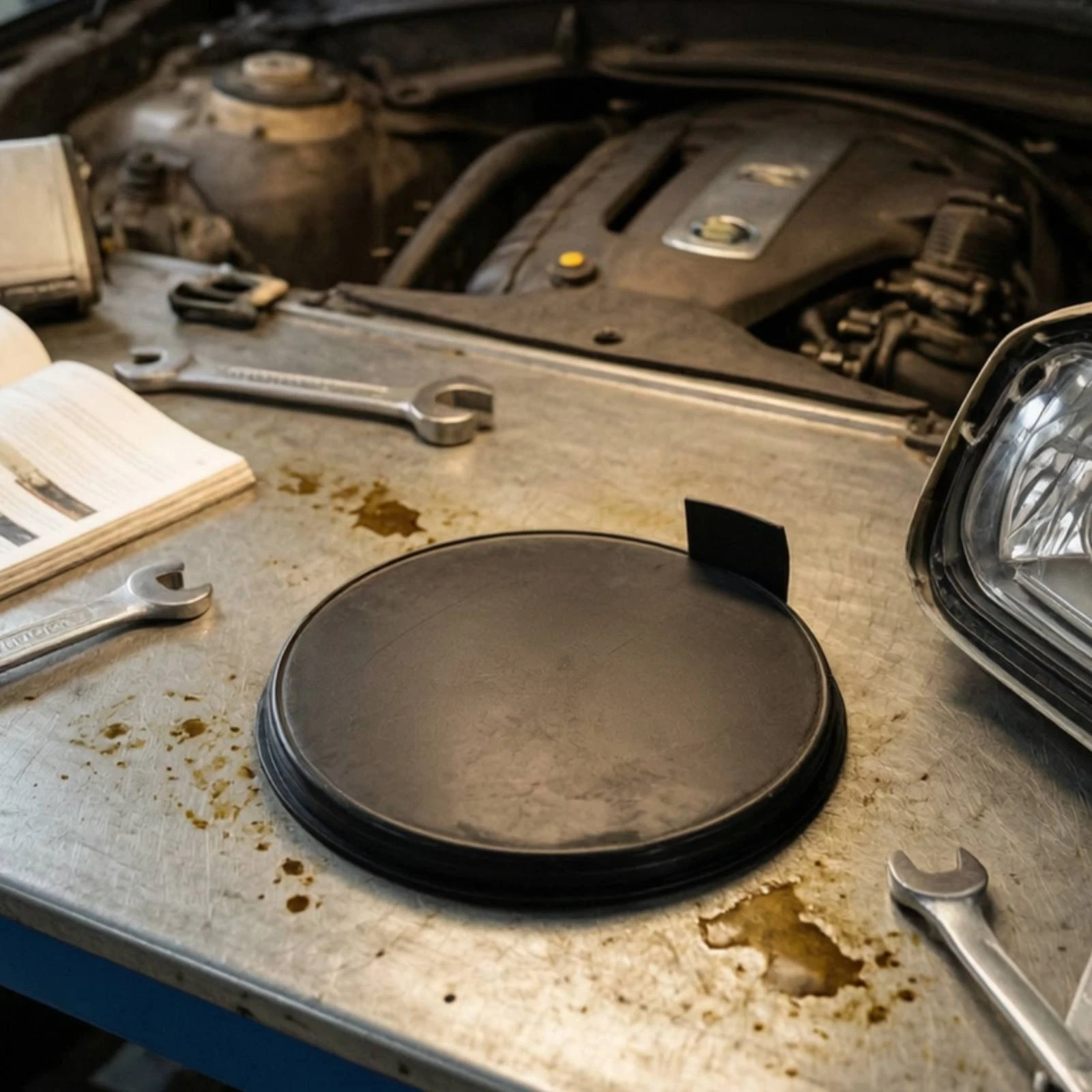 Headlight Dust Cover Black Headlight Dust Cap Automotive Part Round Long-Lasting for Car Owners