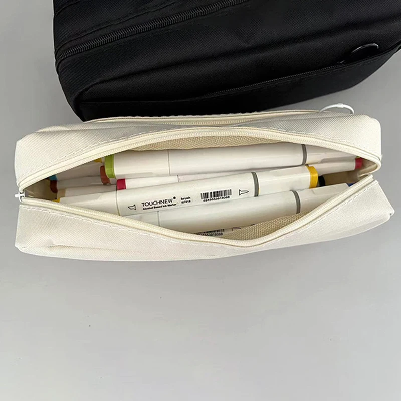 

Большая вместительная коробка для хранения, пенал, однотонная сумка для ручек, школьные принадлежности, канцелярские принадлежности